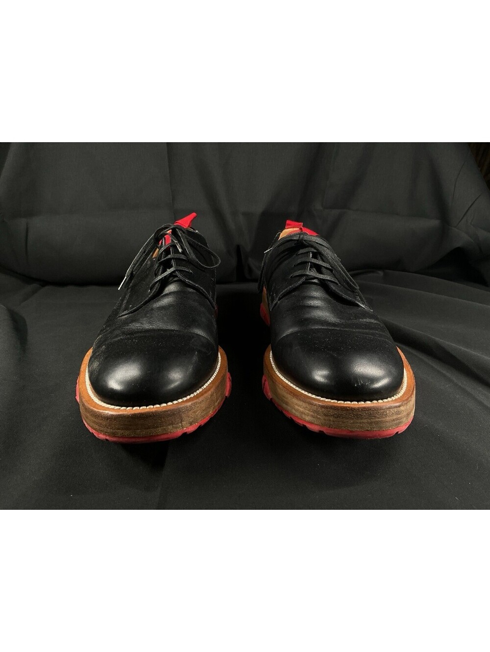Salvatore Ferragamo Men's Black Leather Derby Lace Up Dress